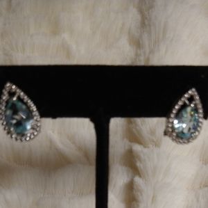 Blue gem stone earrings